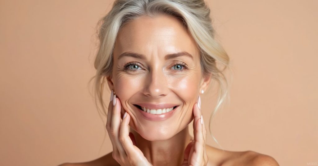 Youthful looking woman after a facelift. (Model)