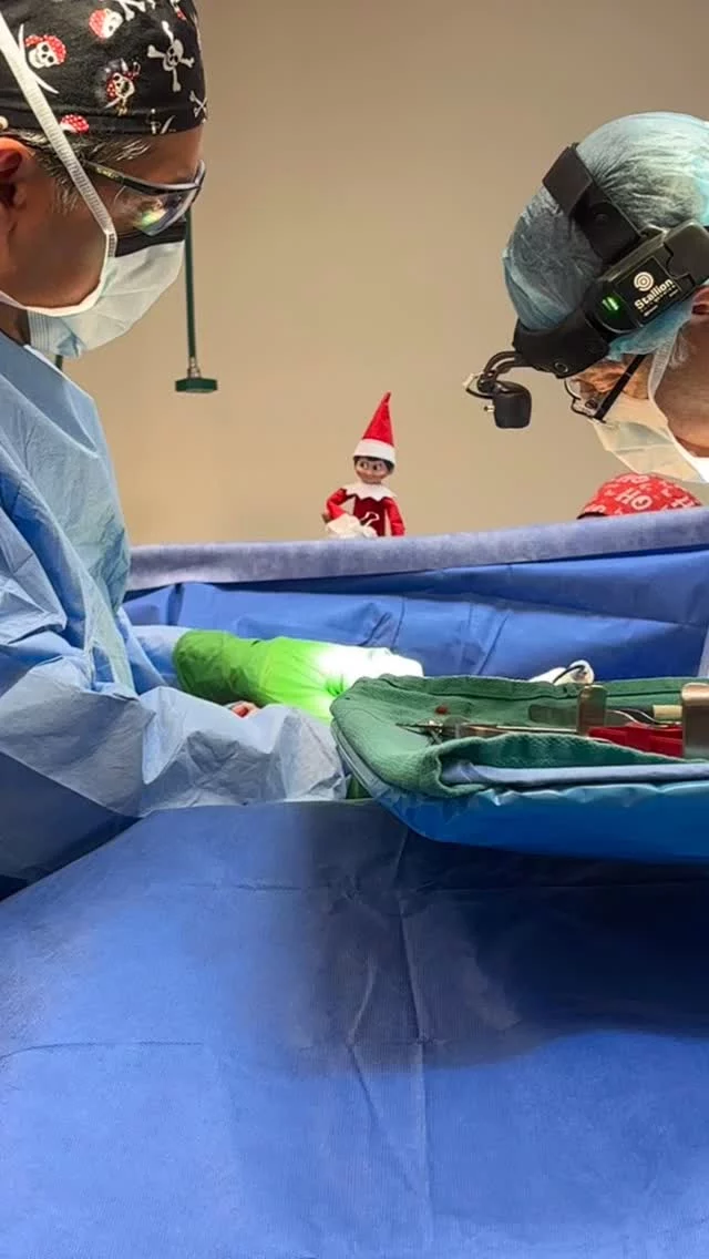#Helpy little #helper 🤣 #Elfontheshelf sneaking into the OR. Is he #naughty or nice. Kind of looks like he’s ready to take over if @drvartany needs a break 😂. 

#workplace #christmas #fun