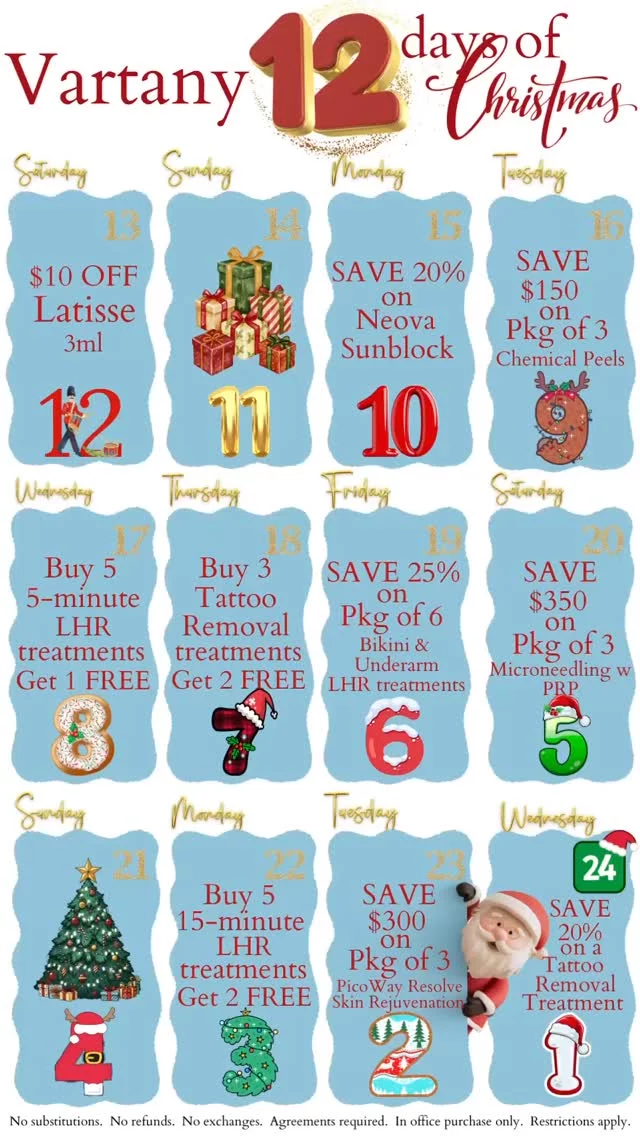 Vartany #12 Days of #Christmas 🎄 

Enjoy a #special extra #gift of #savings each day we are open!  Mark your #calendar and Do NOT miss out!

#happyholidays #merrychristmas #giftideas #givingback